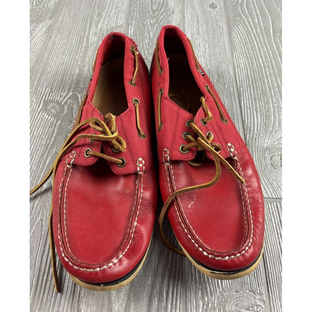POLO Leather Loafer Lace Up Shoe Red No Size Tag Unisex